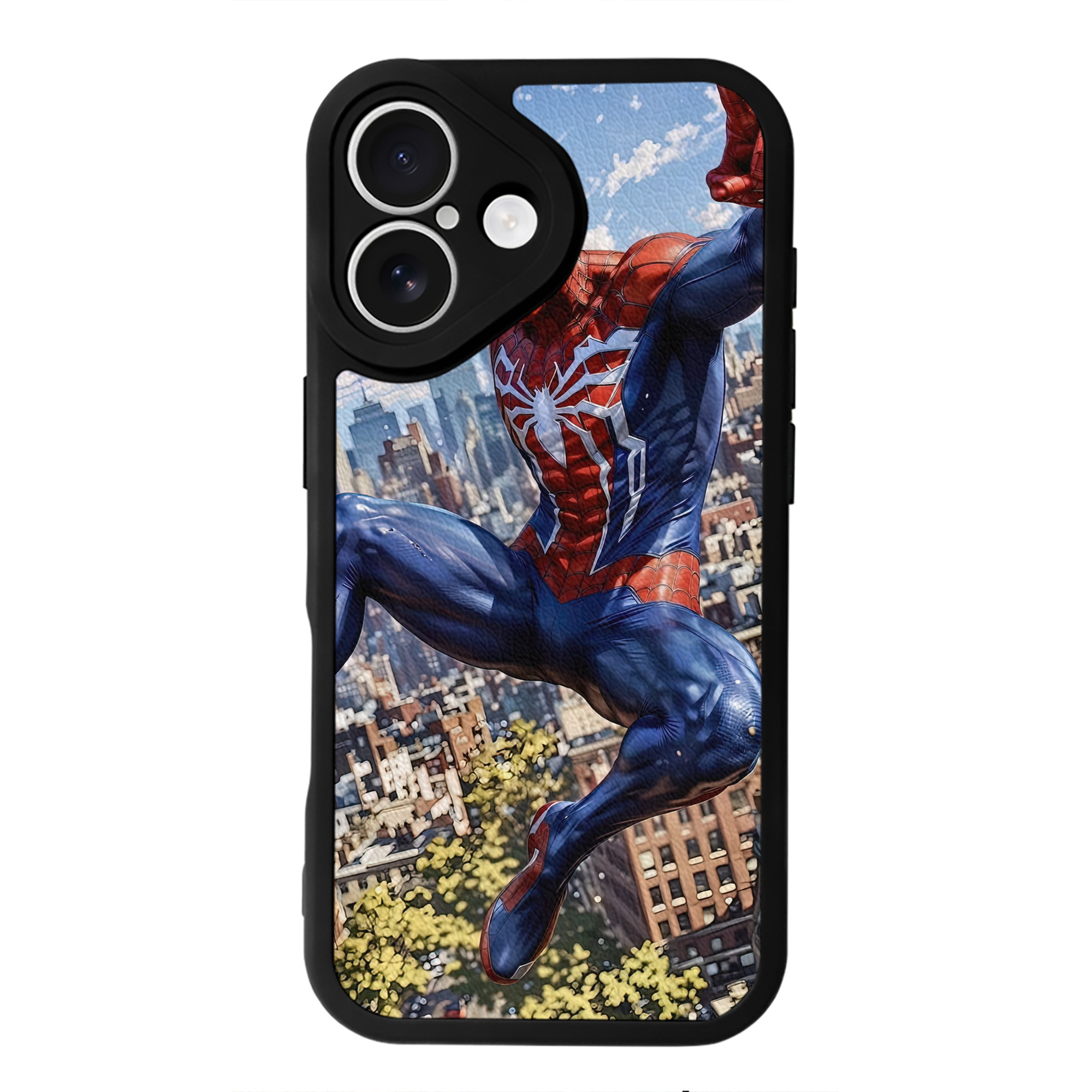 Spider Man スパイダーマン 【iPhone 16シリーズ対応】シリコンスマホケース（レザー調） 材質：シリコン
